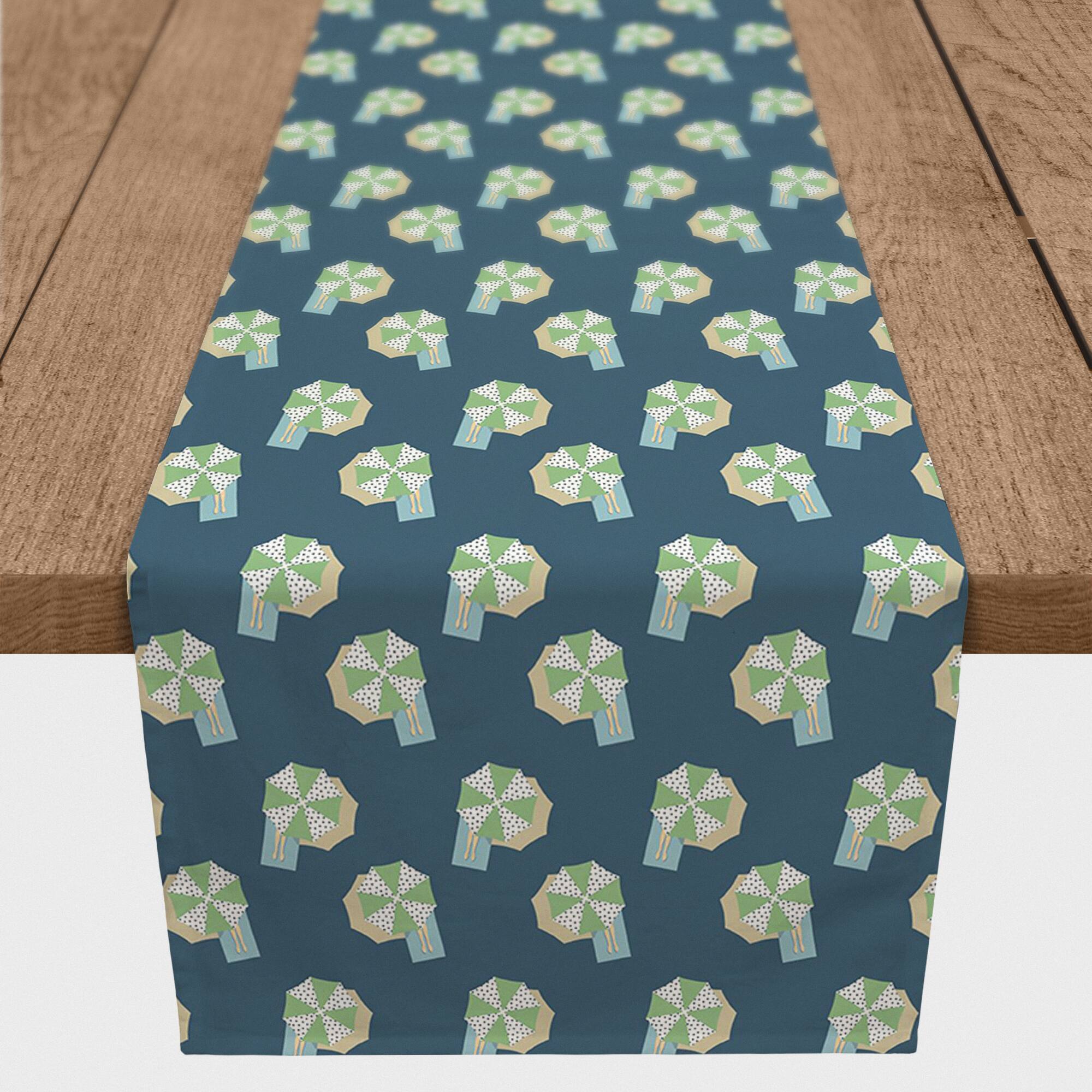 90" Umbrella Pattern Cotton Twill Runner